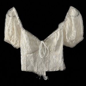 White/ Cream Lace cropped top